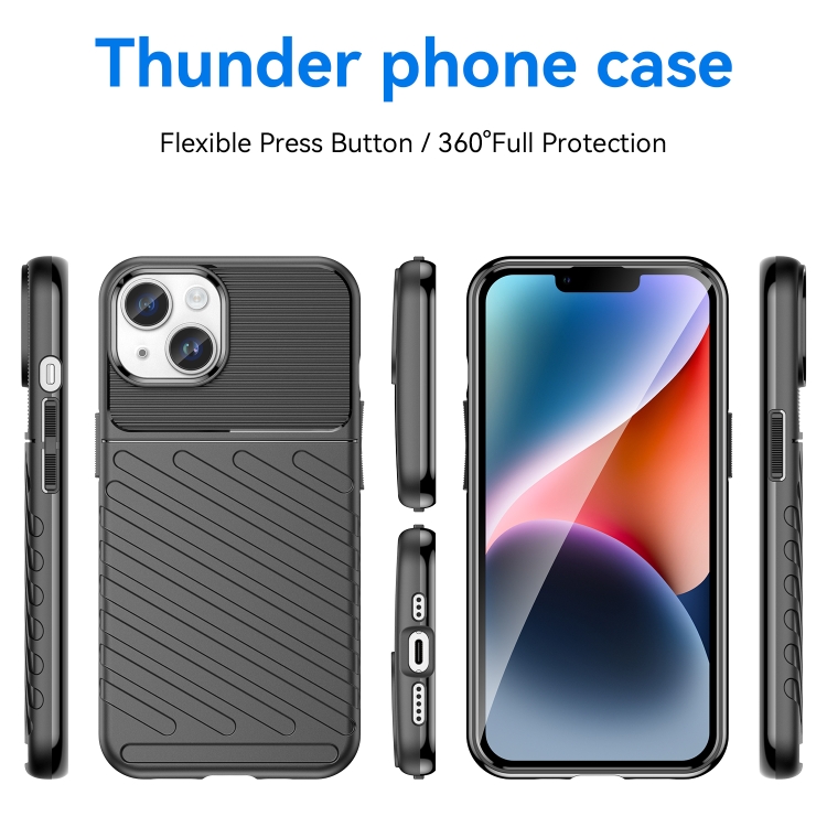 Zadný ochranný kryt pre iPhone 15 - THUNDER čierny