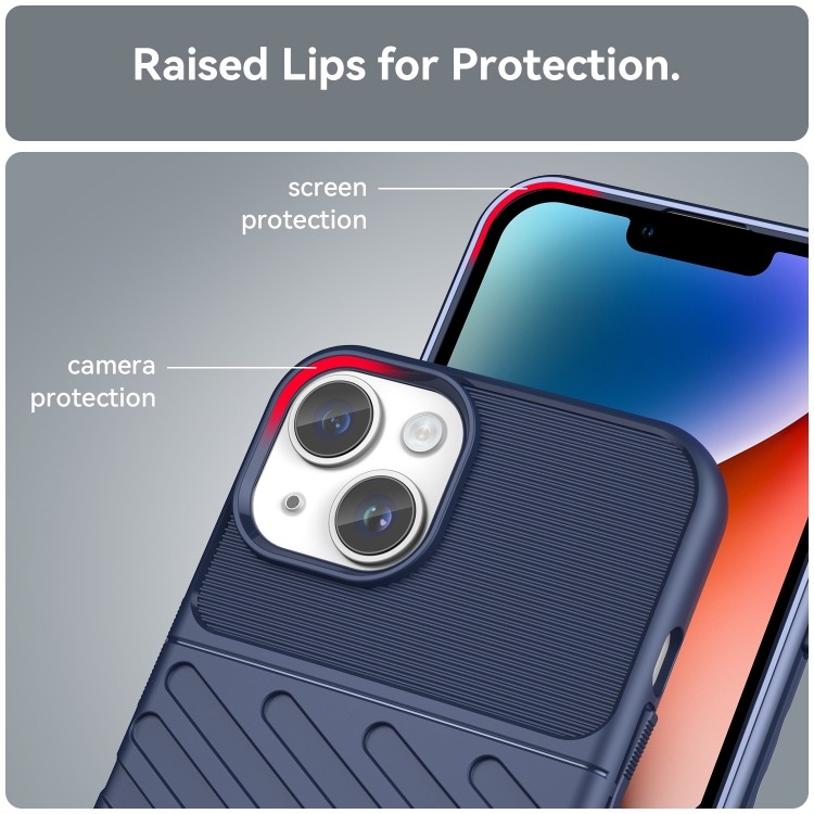 Zadný ochranný kryt pre iPhone 15 - THUNDER modrý
