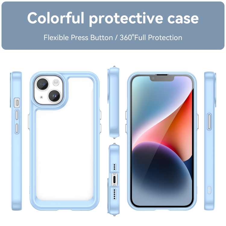 Zadný ochranný kryt pre iPhone 15 - ACRYLIC modrý