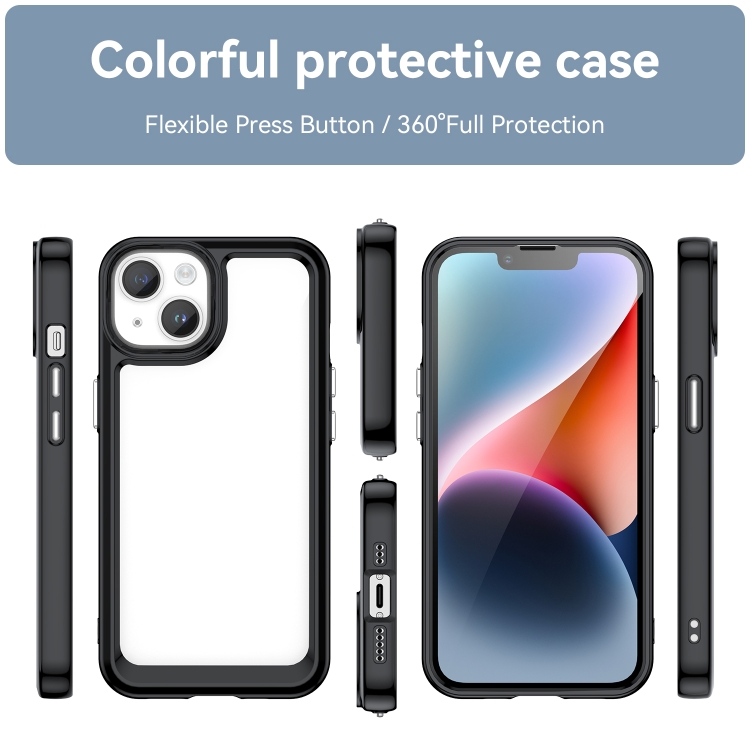 Zadný ochranný kryt pre iPhone 15 - ACRYLIC čierny