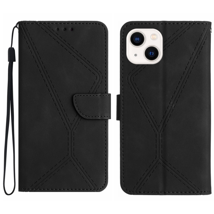 Knižkové puzdro pre iPhone 15 - STITCHING čierne