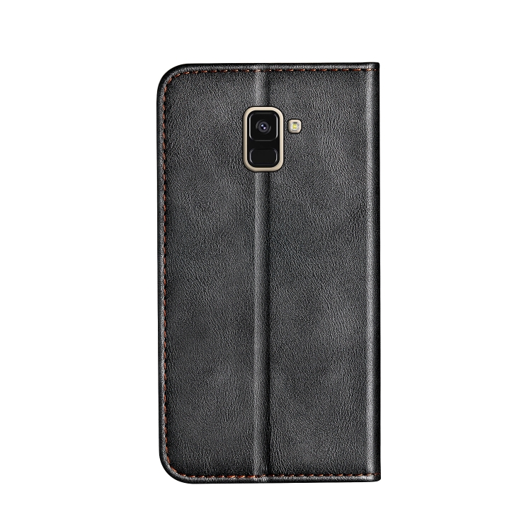SKLO +PUZDRO 2v1 pre SAMSUNG GALAXY A8 / A5 2018 - Knižkové Solid čierno červené
