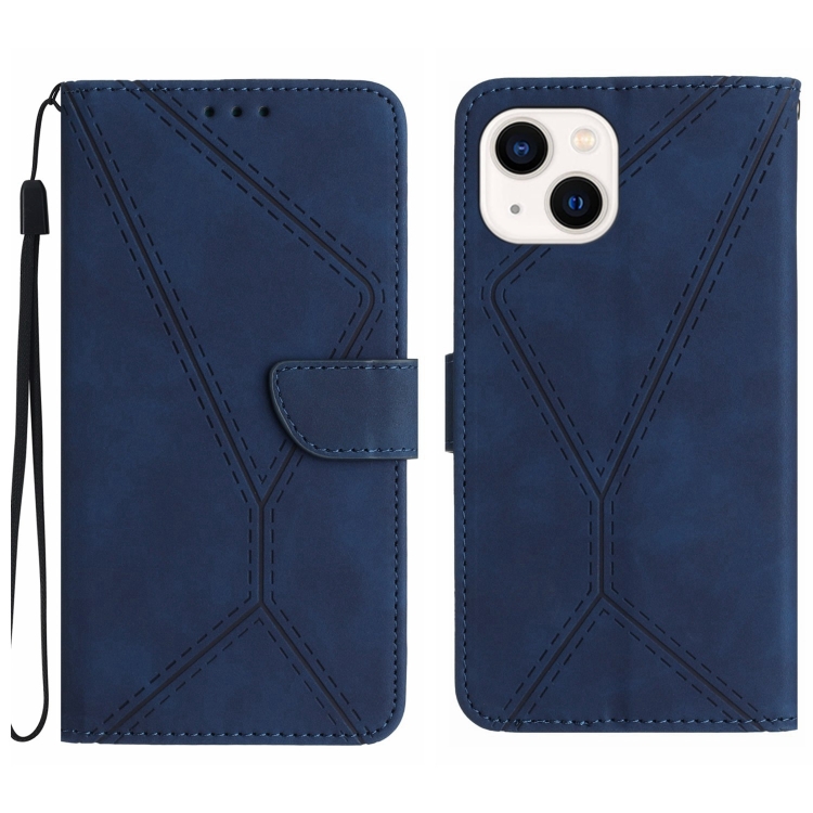 Knižkové puzdro pre iPhone 15 Plus - STITCHING modré