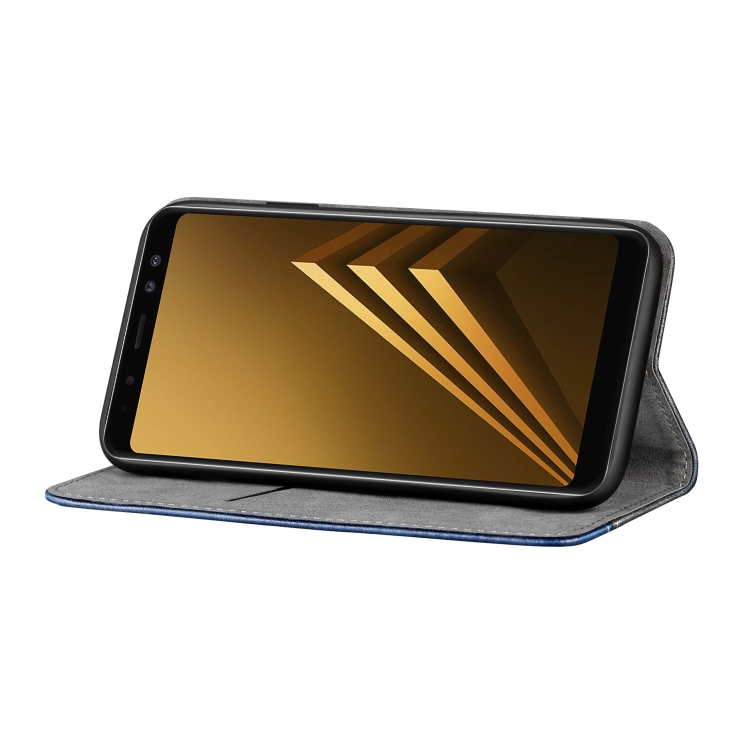 SKLO + PUZDRO 2v1 pre SAMSUNG GALAXY A8 / A5 2018 - Knižkové Solid čierno modré