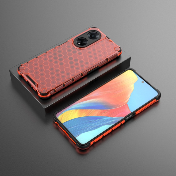 Ochranný kryt na Oppo A98 5G – Honeycomb, červený