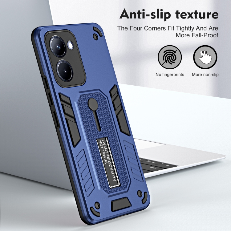Zadný ochranný kryt pre Realme 10 - Tvrdený LOOP HOLDER modrý