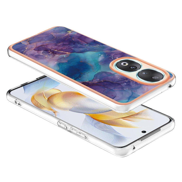 9D SKLO + PUZDRO 2v1 pre Honor 90 5G - Silikónové MARBLE 016