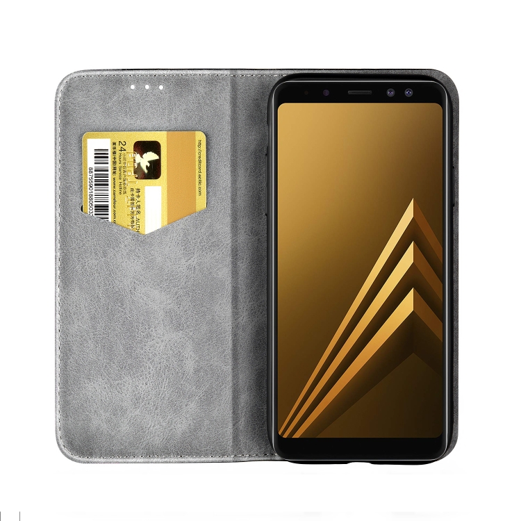 Knížkové puzdro na Samsung Galaxy A8 / A5 2018 - Solid čierno sivé