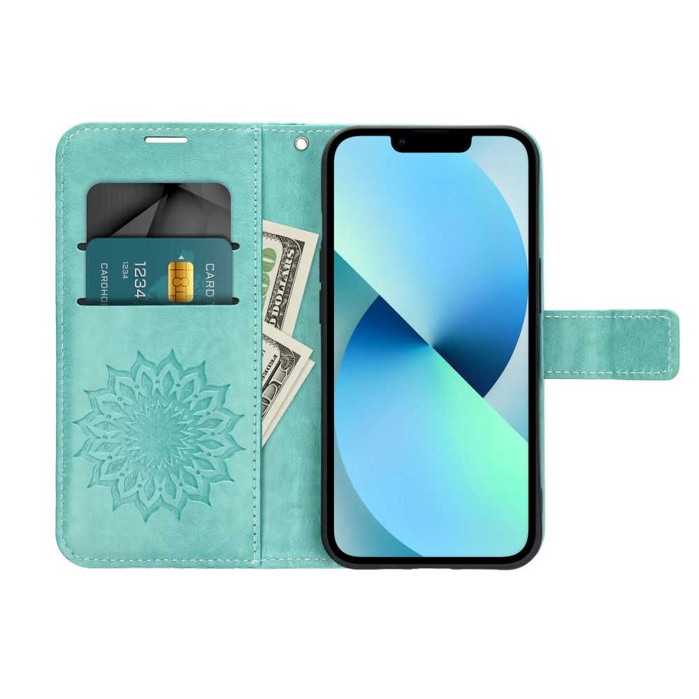 Knižkové puzdro na Xiaomi Redmi Note 12S - MANDALA zelené