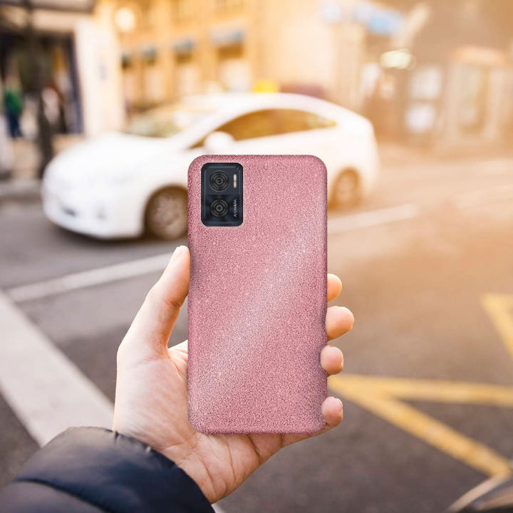 Silikónový kryt pre Motorola Moto E22 / E22i - GLITTER ružový