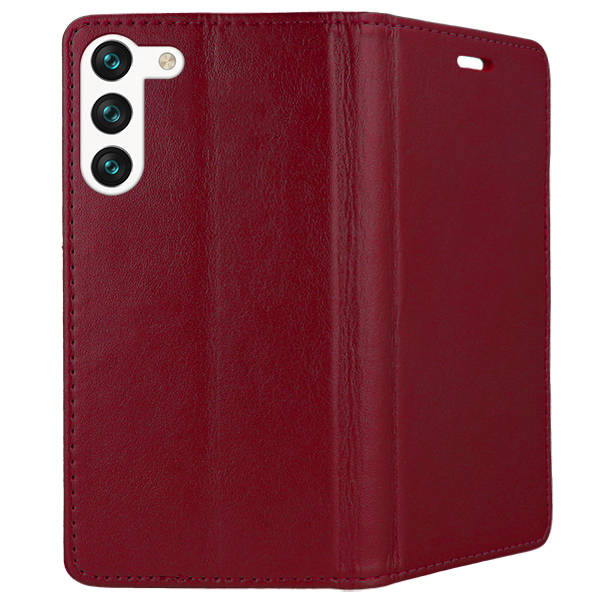 SKLO + PUZDRO 2v1 pre Samsung Galaxy S23 FE - Knižkové SMART MAGNETIC bordové