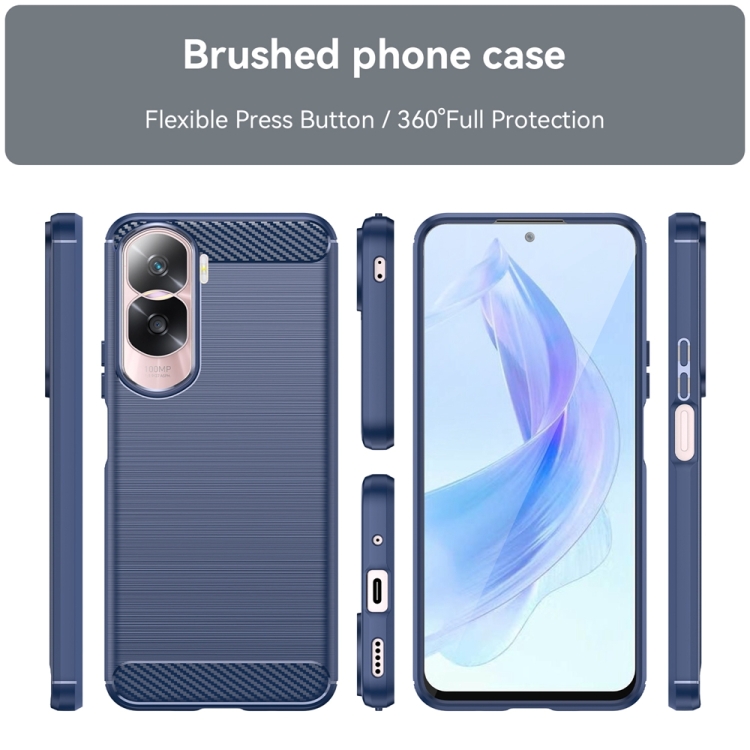 SKLO + PUZDRO 2v1 pre Honor 90 Lite 5G - CARBON modré