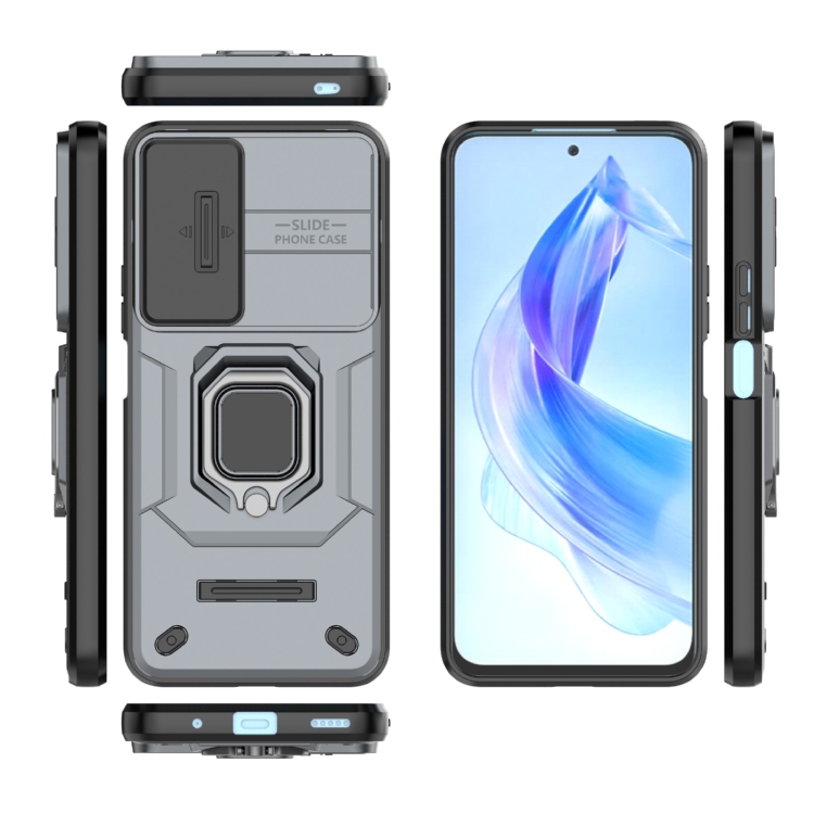 Tvrdený kryt pre Honor 90 Lite 5G - RING ARMOR sivý