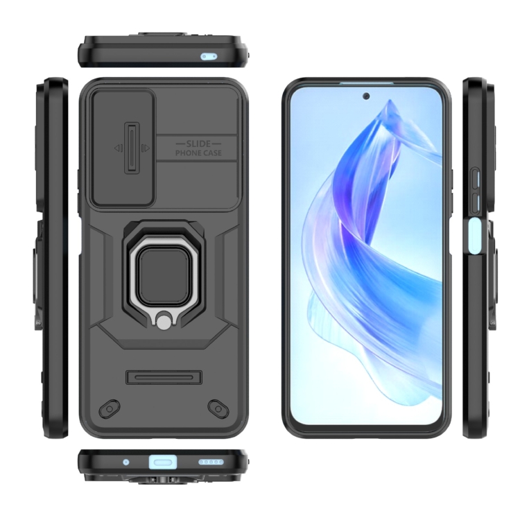 Tvrdený kryt pre Honor 90 Lite 5G - RING ARMOR čierny
