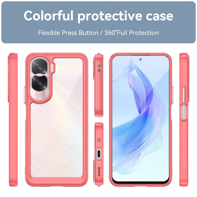 Tvrdený kryt pre Honor 90 Lite 5G - FRAME červený