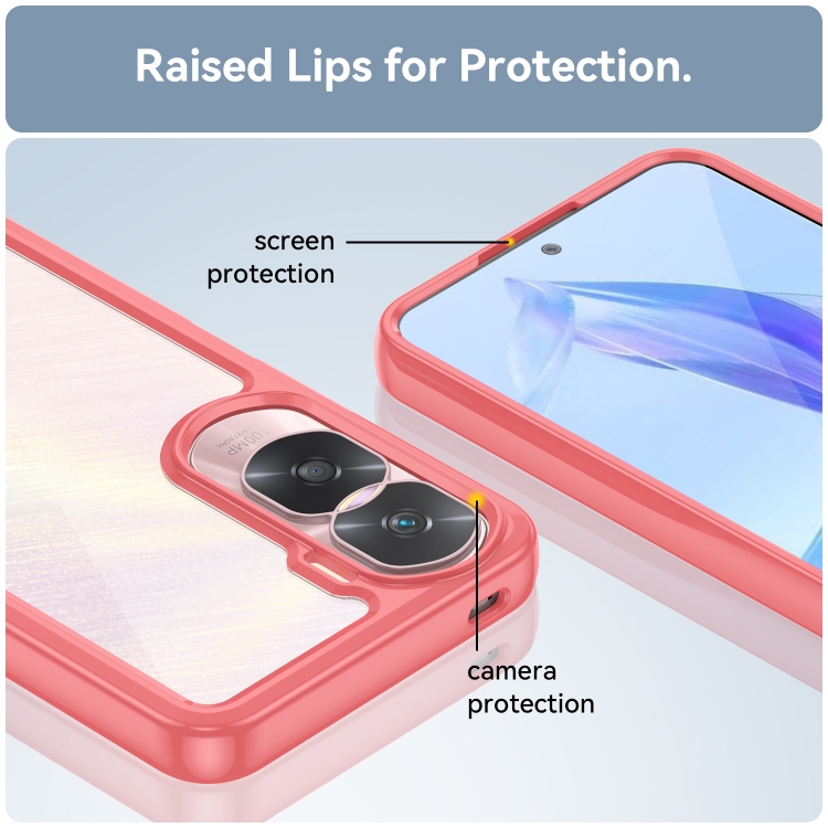 Tvrdený kryt pre Honor 90 Lite 5G - FRAME červený