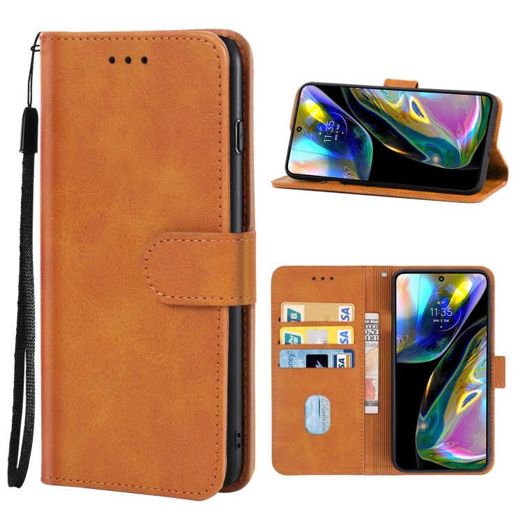 9D SKLO + PUZDRO pre Motorola Moto G52 / G82 5G - Knižkové Solid hnedé