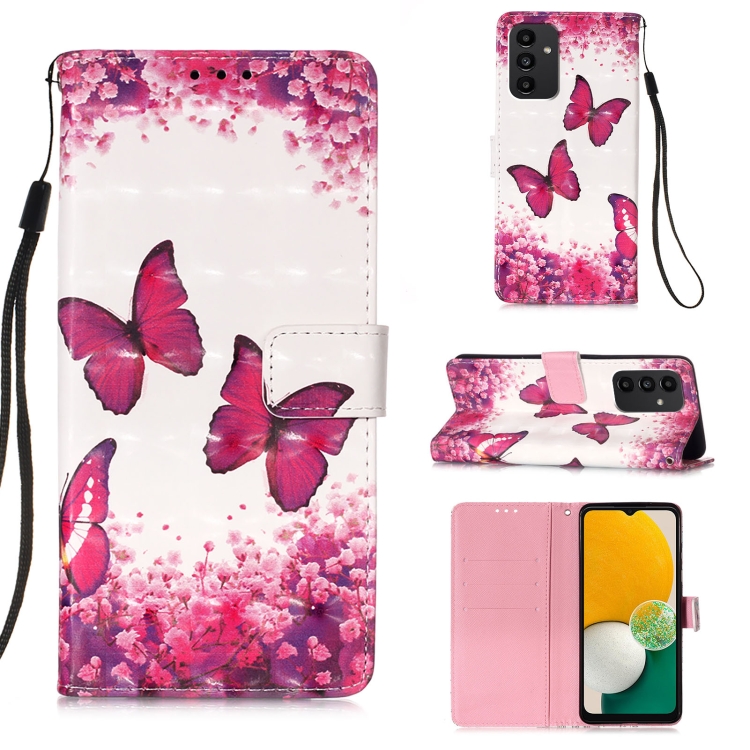 SKLO + PUZDRO 2v1 pre Samsung Galaxy A54 5G - Knižkové ROSE BUTTERFLY