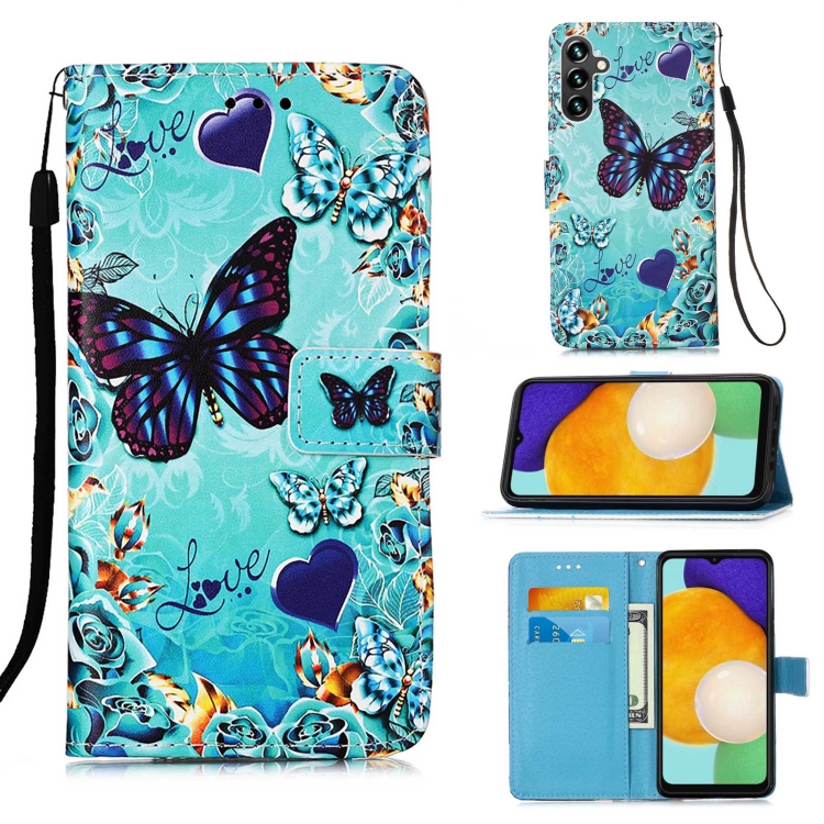 SKLO + PUZDRO 2v1 pre Samsung Galaxy A54 5G - Knižkové CARING BUTTERFLY