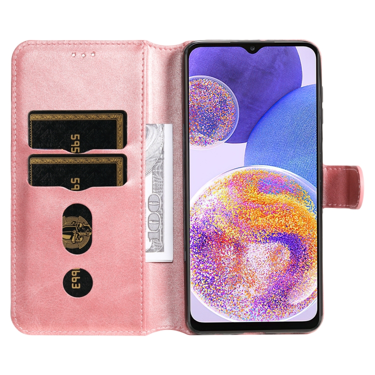 SKLO + PUZDRO 2v1 pre Samsung Galaxy A23 / A23 5G - Knižkové SOLID ružové