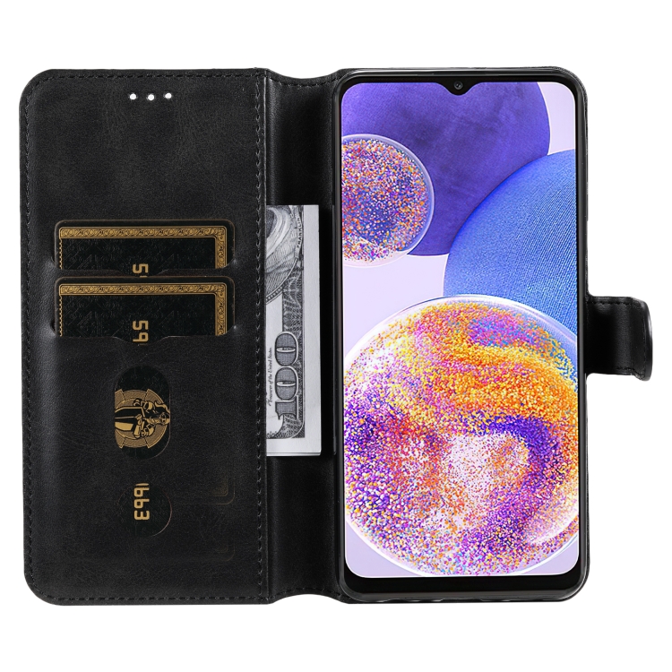 SKLO + PUZDRO 2v1 pre Samsung Galaxy A23 / A23 5G - Knižkové SOLID čierne
