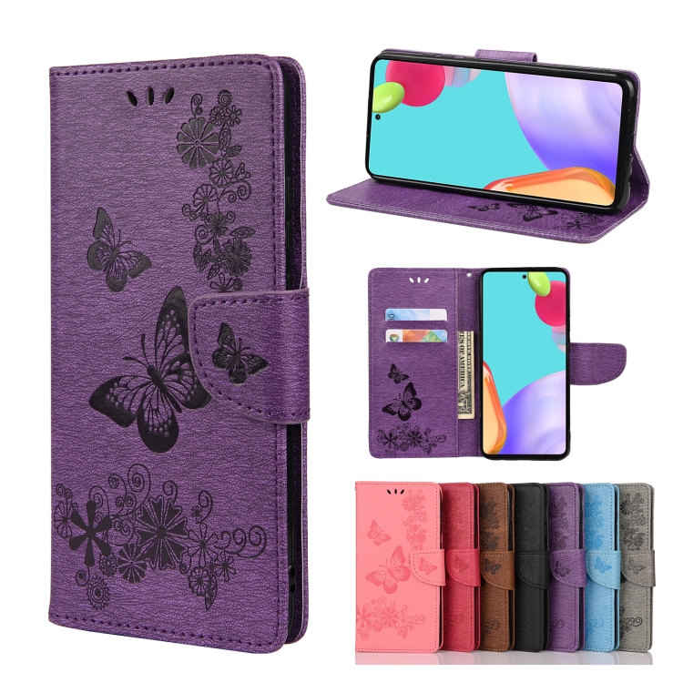 Knižkové puzdro pre Samsung Galaxy A23 / A23 5G - BUTTERFLY fialové