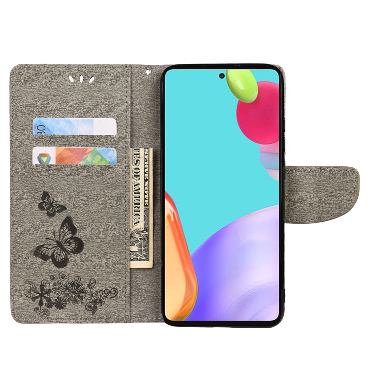 Knižkové puzdro pre Samsung Galaxy A23 / A23 5G - BUTTERFLY sivé