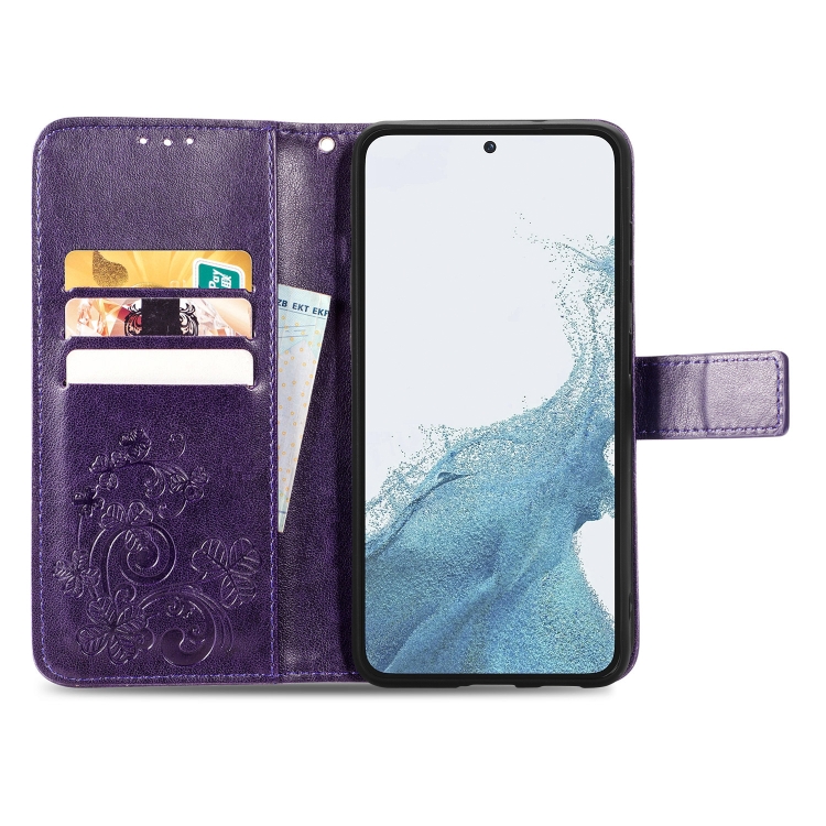 Knižkové puzdro pre Samsung Galaxy A14 4G / A14 5G - LEAF fialové