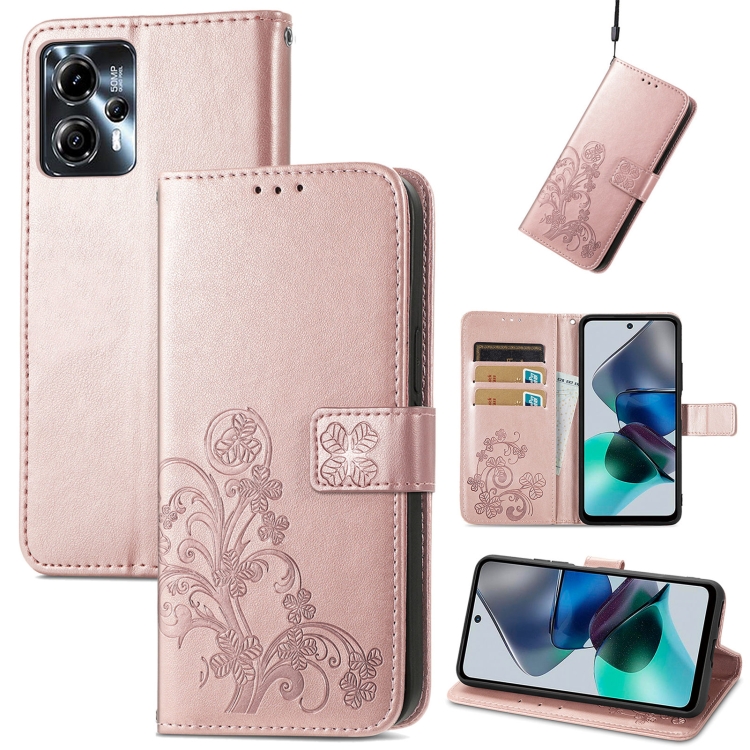 Knižkové puzdro pre Motorola Moto G23 / G13 - Knižkové LEAF ružové