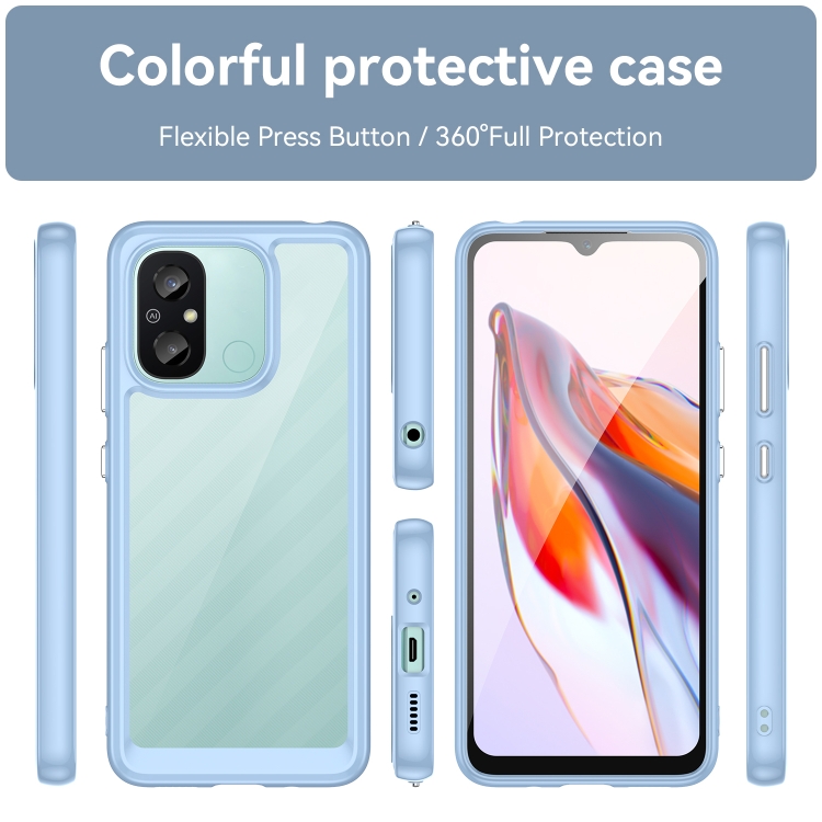 SKLO + PUZDRO 2v1 pre Xiaomi Redmi 12C - Tvrdené SPACE modré