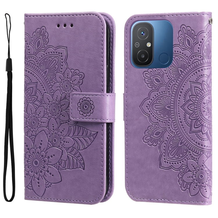 Knižkové puzdro pre Xiaomi Redmi 12C - Knižkové FLOWERS fialové