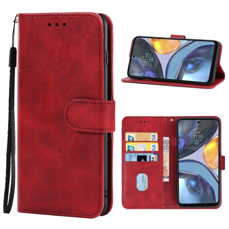 9D SKLO + PUZDRO 2v1 pre Motorola Moto G22 - Knižkové Solid červené