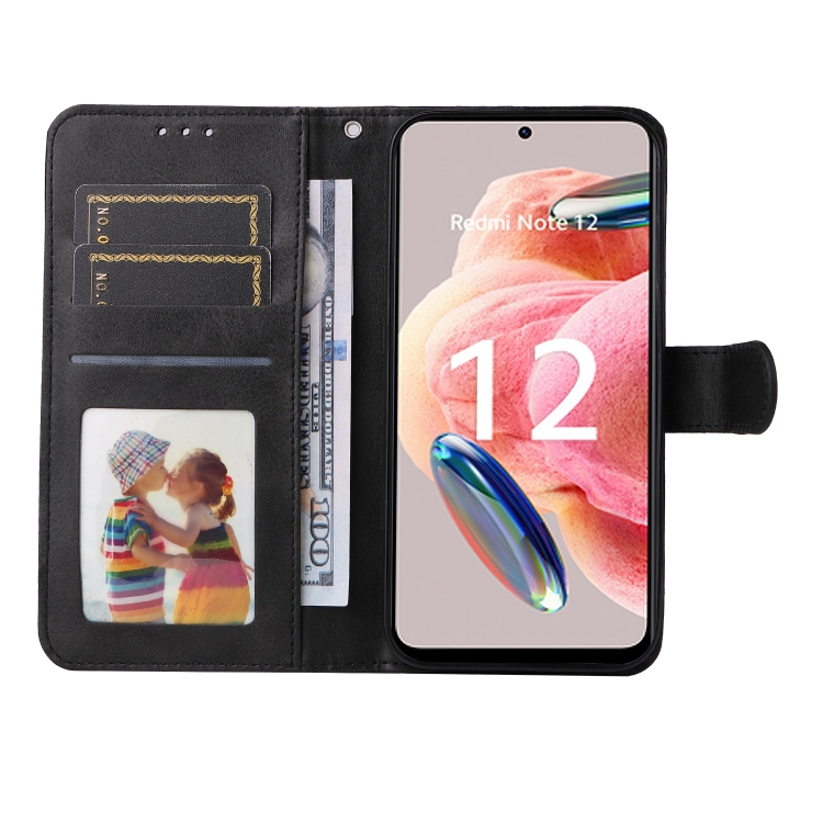 SKLO + PUZDRO 2v1 pre Xiaomi Redmi Note 12 - Knižkové SOLID čierne
