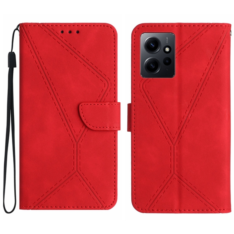 Knižkové puzdro pre Xiaomi Redmi Note 12 - Knižkové STITCHING červené
