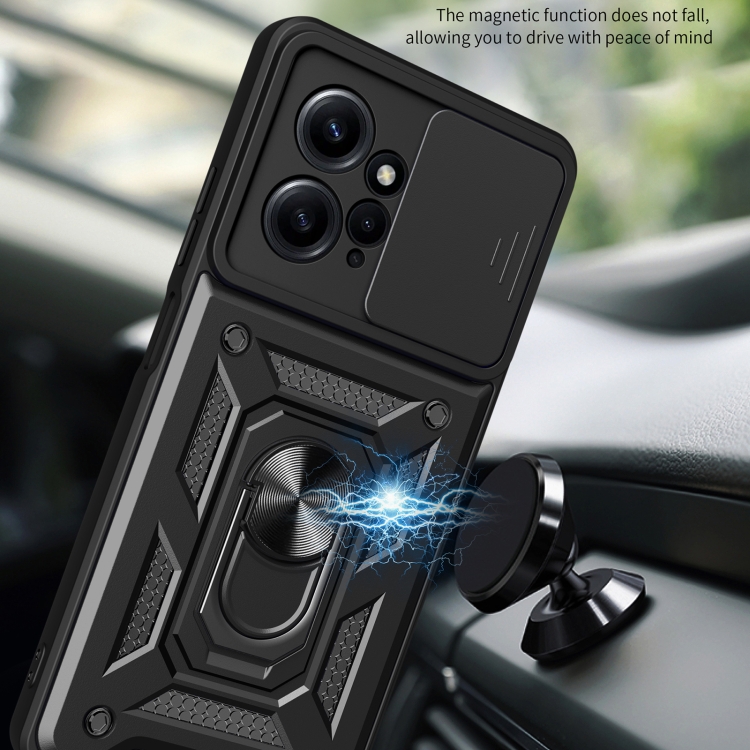 Tvrdený kryt pre Xiaomi Redmi Note 12 - RING ARMOR SLIDE zelený