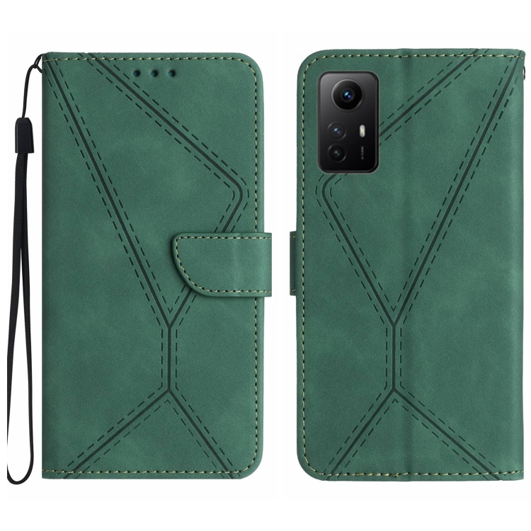 SKLO + PUZDRO 2v1 pre Xiaomi Redmi Note 12S - Knižkové STITCHING zelené