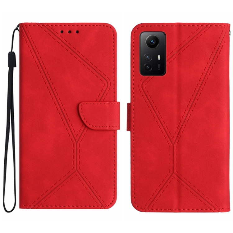 SKLO + PUZDRO 2v1 pre Xiaomi Redmi Note 12S - Knižkové STITCHING červené