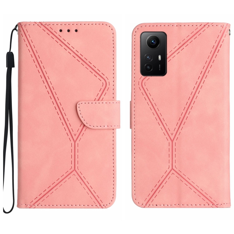 SKLO + PUZDRO 2v1 pre Xiaomi Redmi Note 12S - Knižkové STITCHING ružové