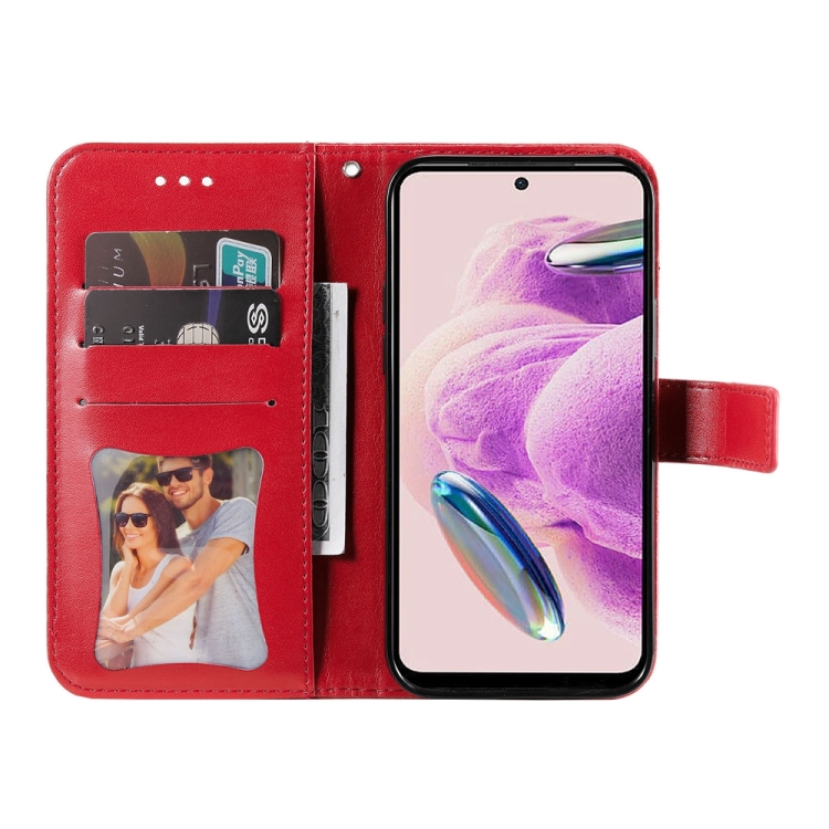 SKLO + PUZDRO 2v1 pre Xiaomi Redmi Note 12S - Knižkové FLOWERS červené