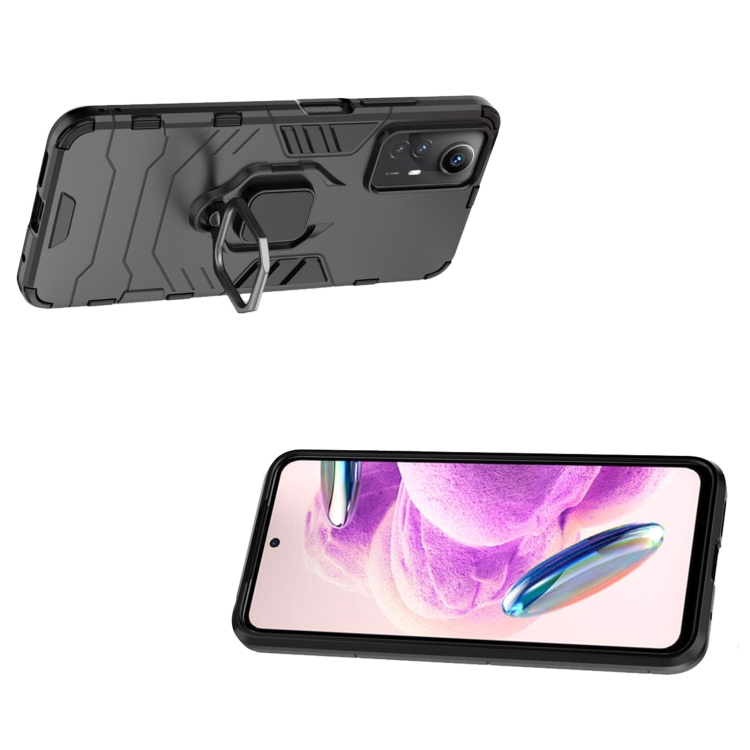 SKLO + PUZDRO 2v1 pre Xiaomi Redmi Note 12S - Tvrdené RING ARMOR čierne