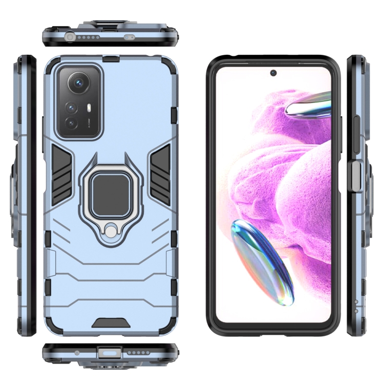 SKLO + PUZDRO 2v1 pre Xiaomi Redmi Note 12S - Tvrdené RING ARMOR modré