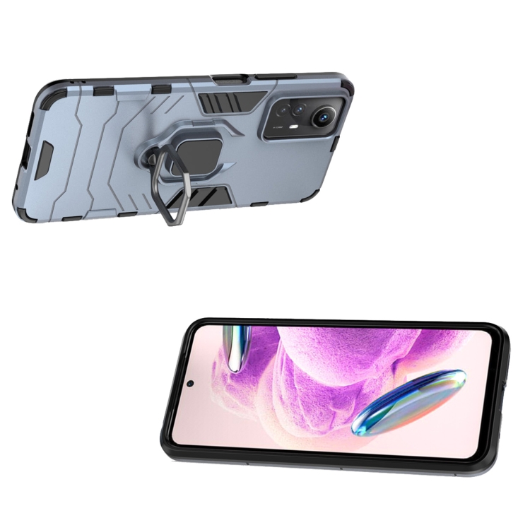 SKLO + PUZDRO 2v1 pre Xiaomi Redmi Note 12S - Tvrdené RING ARMOR modré