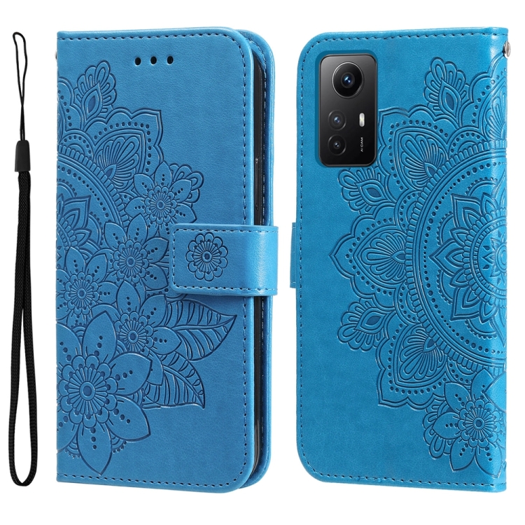 Knižkové puzdro pre Xiaomi Redmi Note 12S - Knižkové FLOWERS modré