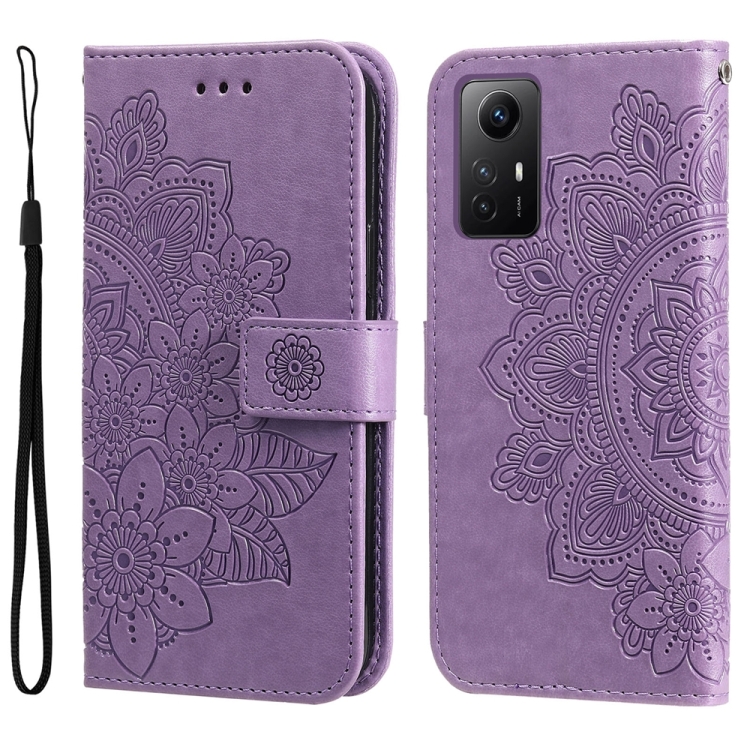 Knižkové puzdro pre Xiaomi Redmi Note 12S - Knižkové FLOWERS fialové