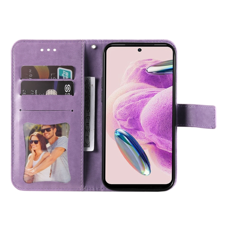 Knižkové puzdro pre Xiaomi Redmi Note 12S - Knižkové FLOWERS fialové