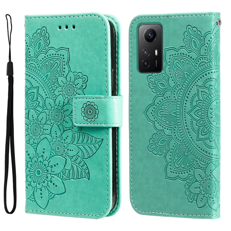 Knižkové puzdro pre Xiaomi Redmi Note 12S - Knižkové FLOWERS zelené