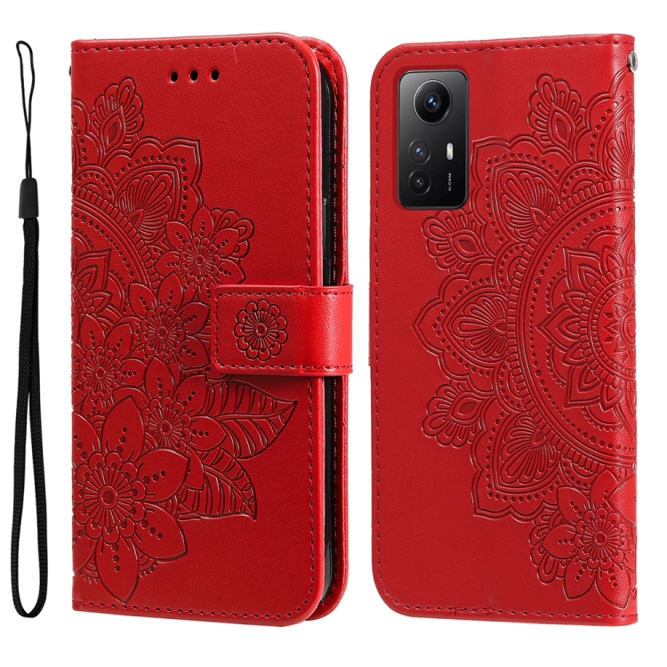 Knižkové puzdro pre Xiaomi Redmi Note 12S - Knižkové FLOWERS červené