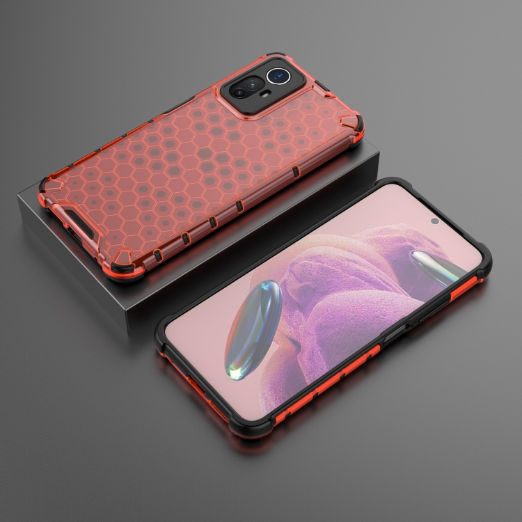 Tvrdený kryt pre Xiaomi Redmi Note 12S - HONEYCOMB červený