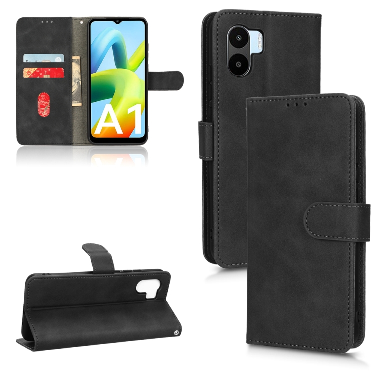 SKLO + PUZDRO 2v1 pre Xiaomi Redmi A1 / Redmi A2 - Knižkové SOLID čierne