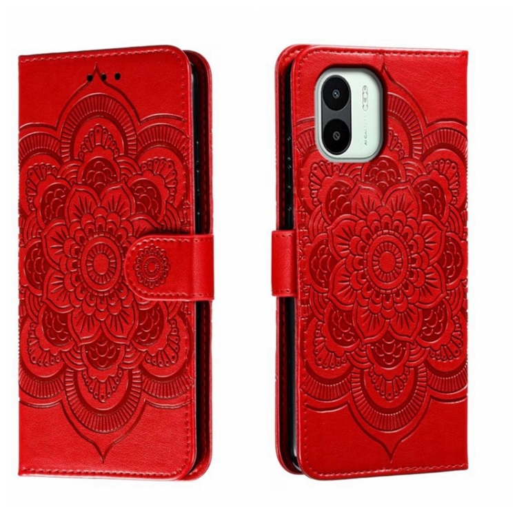 SKLO + PUZDRO 2v1 pre Xiaomi Redmi A1 / Redmi A2 - Knižkové MANDALA červené